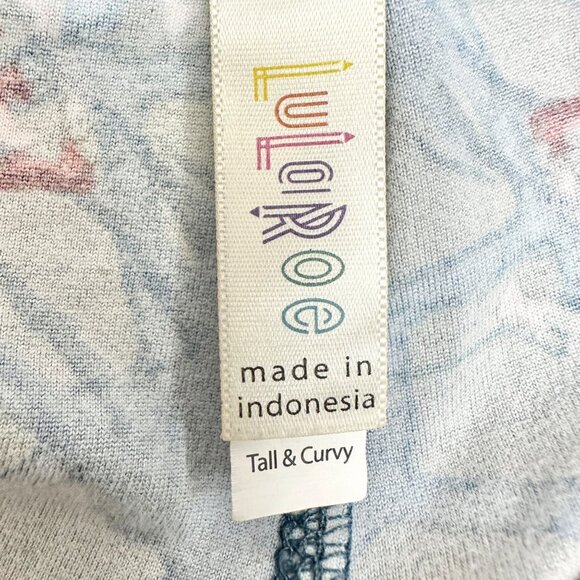 LuLaRoe Leggings Womens Tall and Curvy Blue Multicolor Giraffes Size 12-22 Soft - Picture 4 of 9